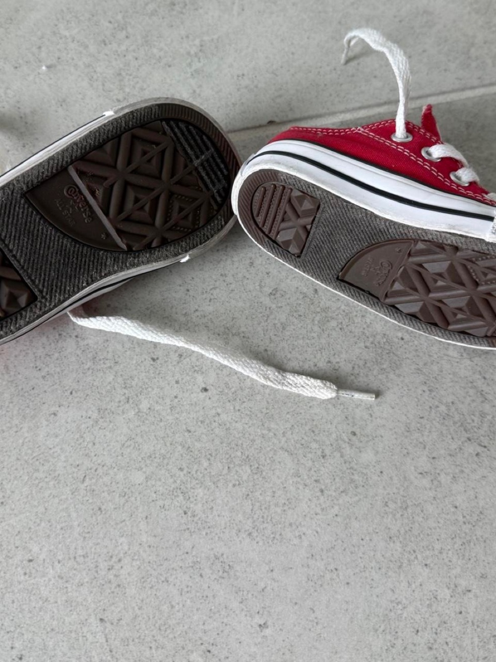 Converse Kids Red Low-Top Canvas Sneakers with White Laces